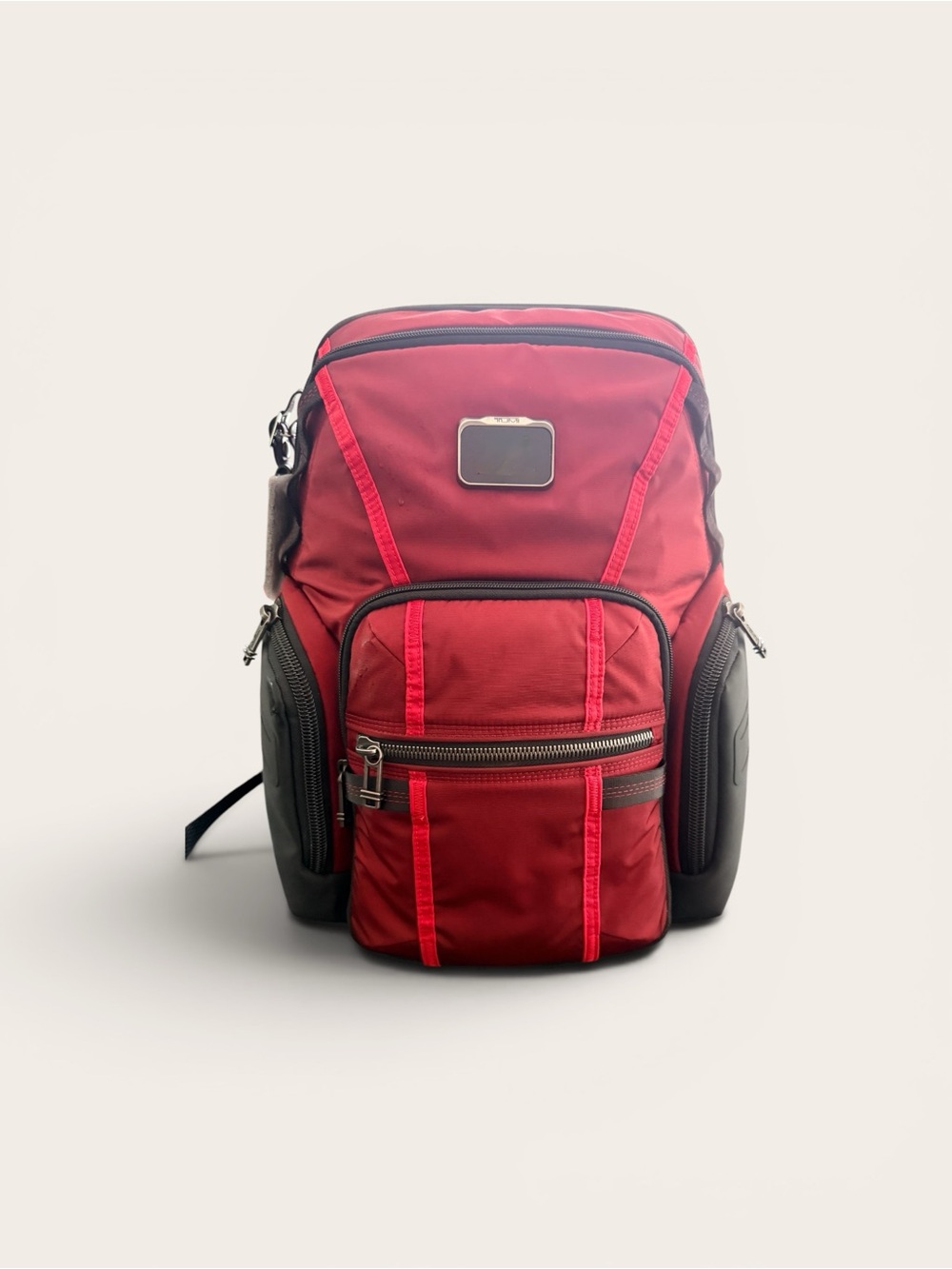 TUMI Alpha Bravo Navigation Backpack Black Red- Rare Find
